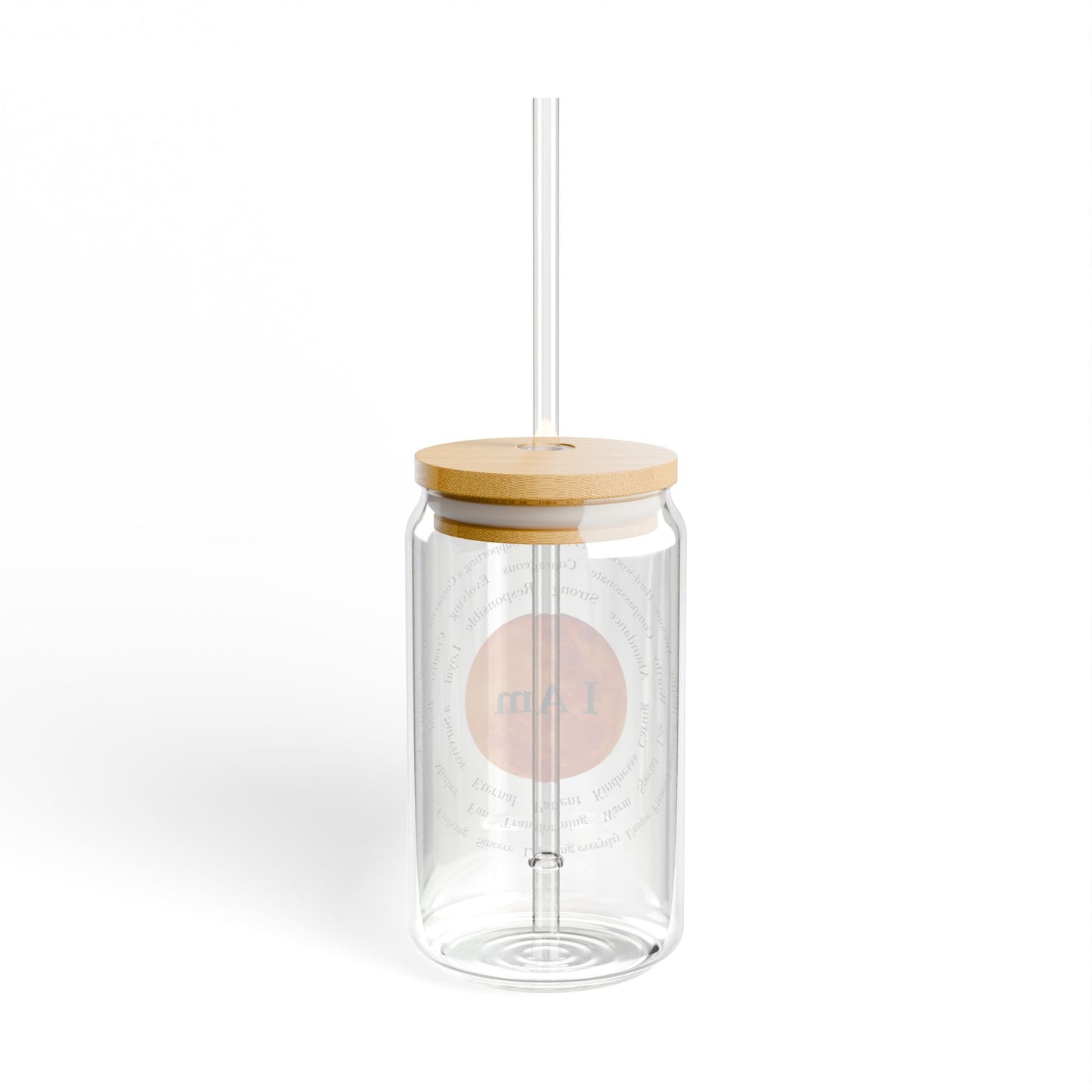 Inspirational I Am Sipper Glass - 16oz - Motivational Drinkware for Mindfulness & Positivity