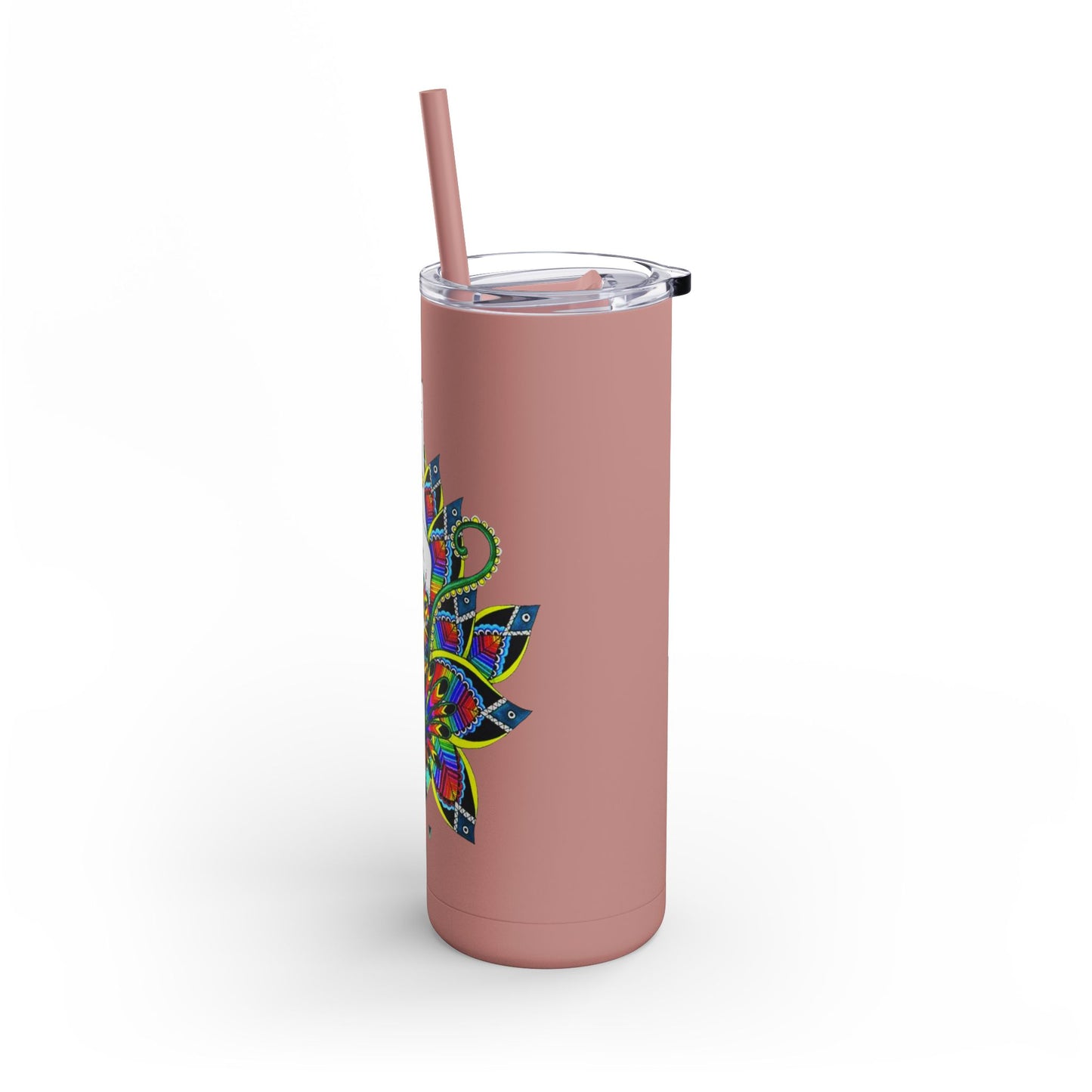 Peaceful Vibes 20oz Matte Tumbler - Colorful Floral Design