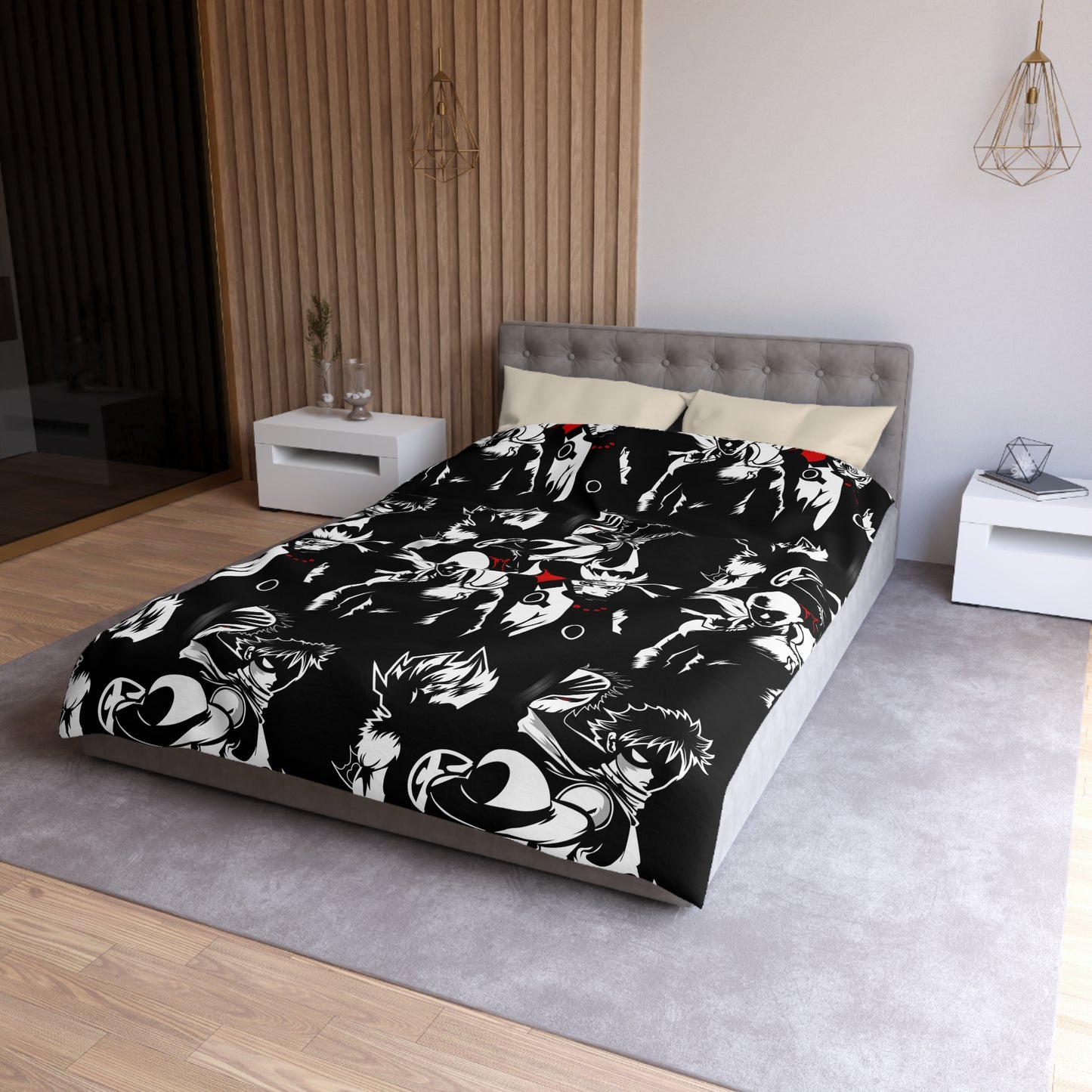 Anime-Inspired Microfiber Duvet Cover - Bold Design for Cozy Bedrooms