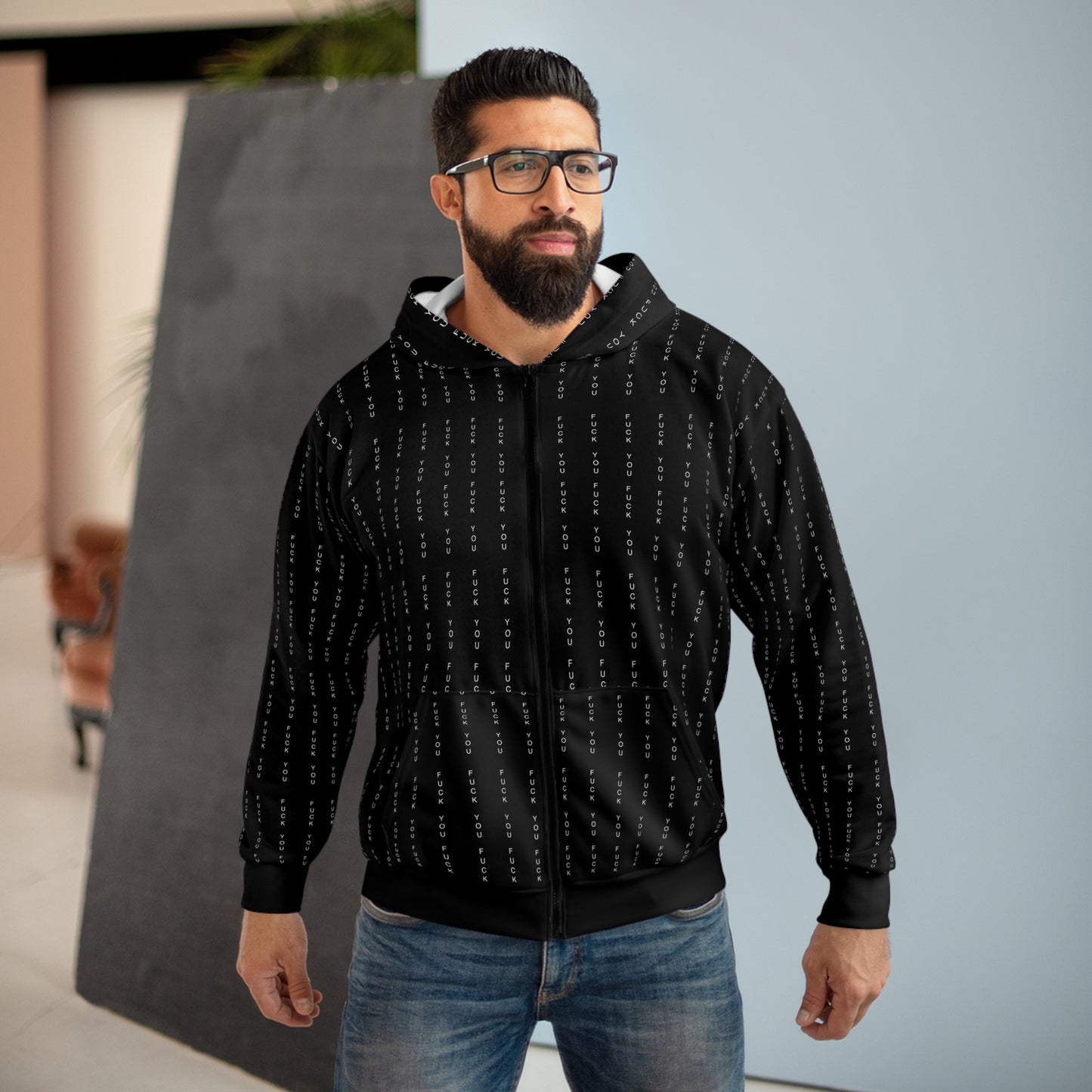 Stylish Unisex Zip Hoodie, Cozy Black Hoodie, Perfect for Casual Wear, Gift for Him & Her, Trendy Streetwear, Layering Essential