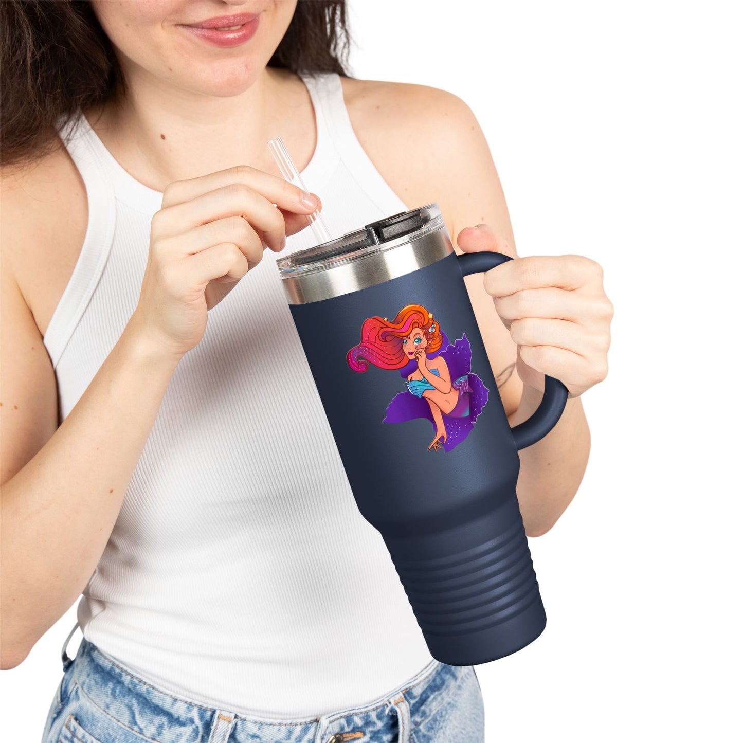 Colorful Insulated Travel Mug with Playful Design | 40oz