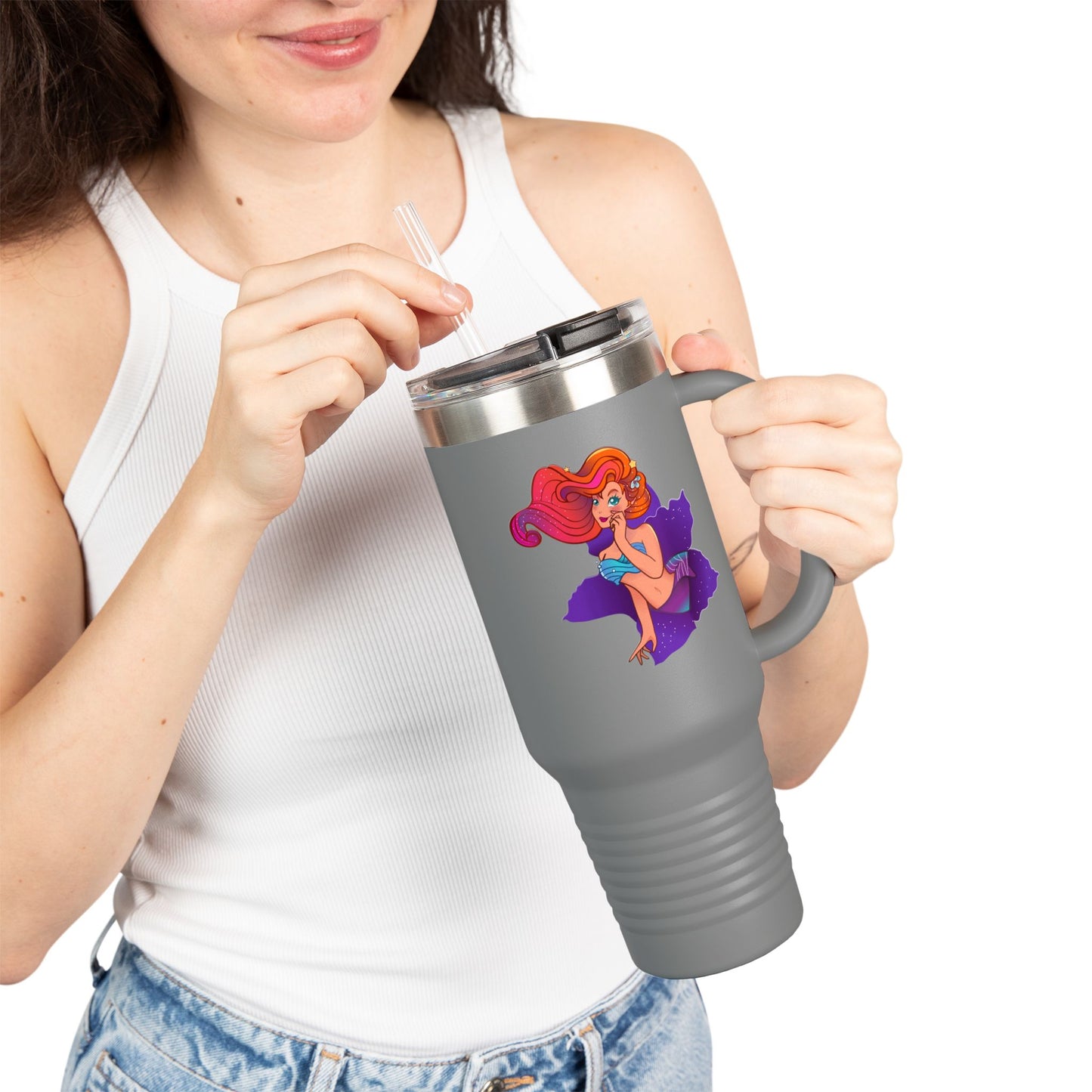 Colorful Insulated Travel Mug with Playful Design | 40oz