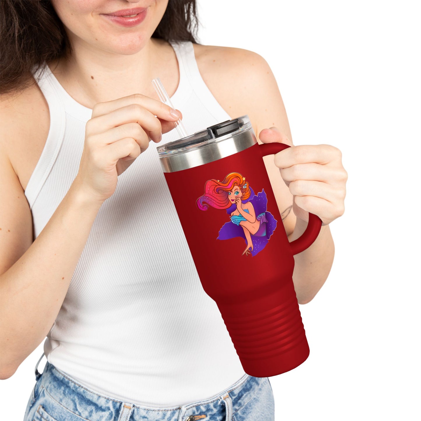 Colorful Insulated Travel Mug with Playful Design | 40oz