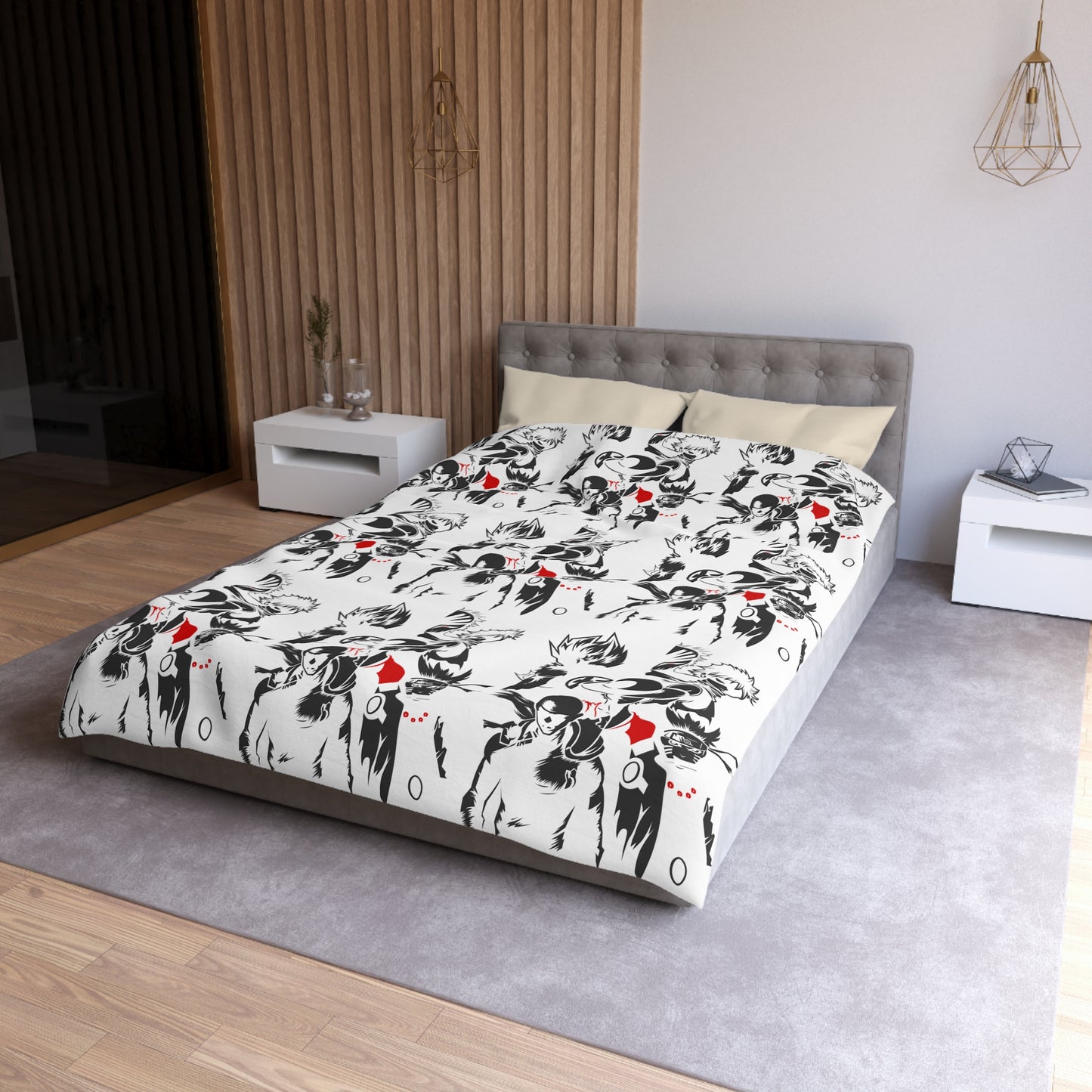 Anime-Inspired Microfiber Duvet Cover - Bold Adventure Print for Bedroom Decor
