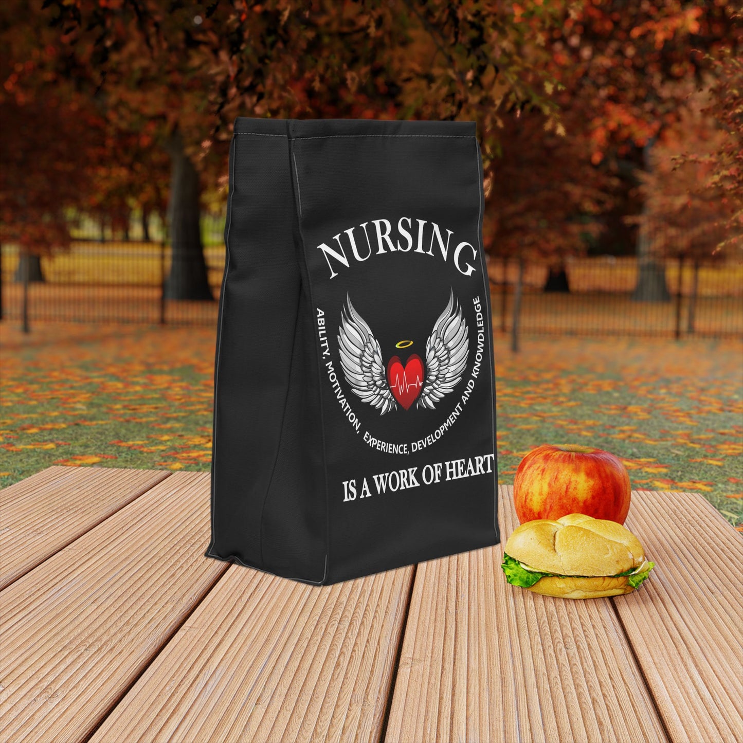 Nursing Lunch Bag - "Nursing is a Work of Heart" Insulated Tote for Healthcare Professionals