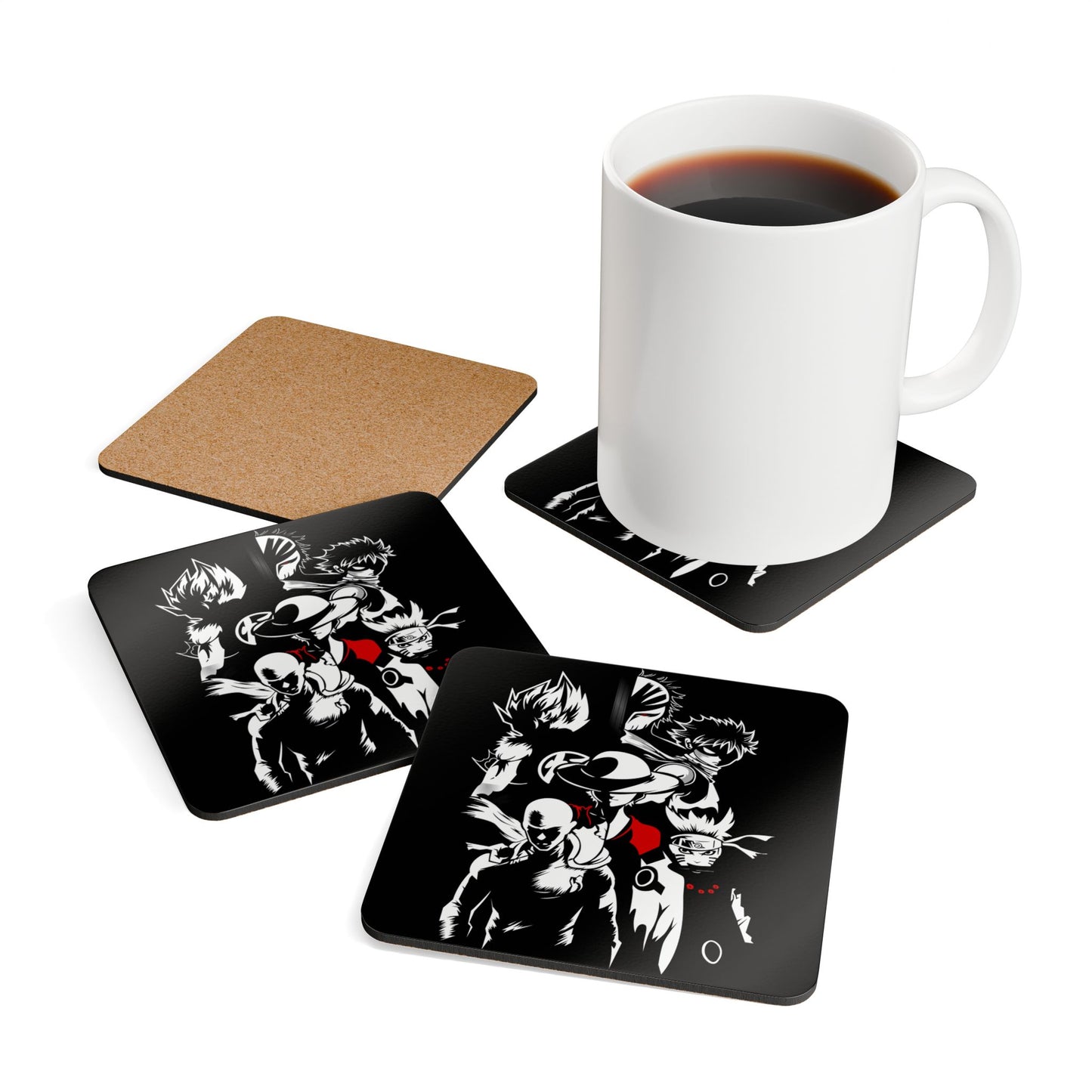 Anime Corkwood Coaster Set - Stylish Drink Protectors for Fans