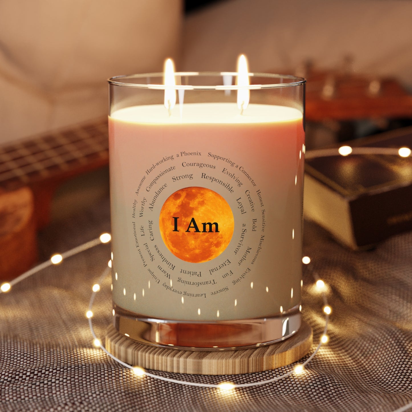 Inspirational Scented Candle - "I Am" Affirmation - 11oz Full Glass