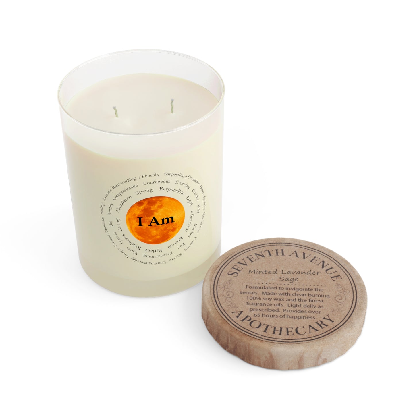 Inspirational Scented Candle - "I Am" Affirmation - 11oz Full Glass