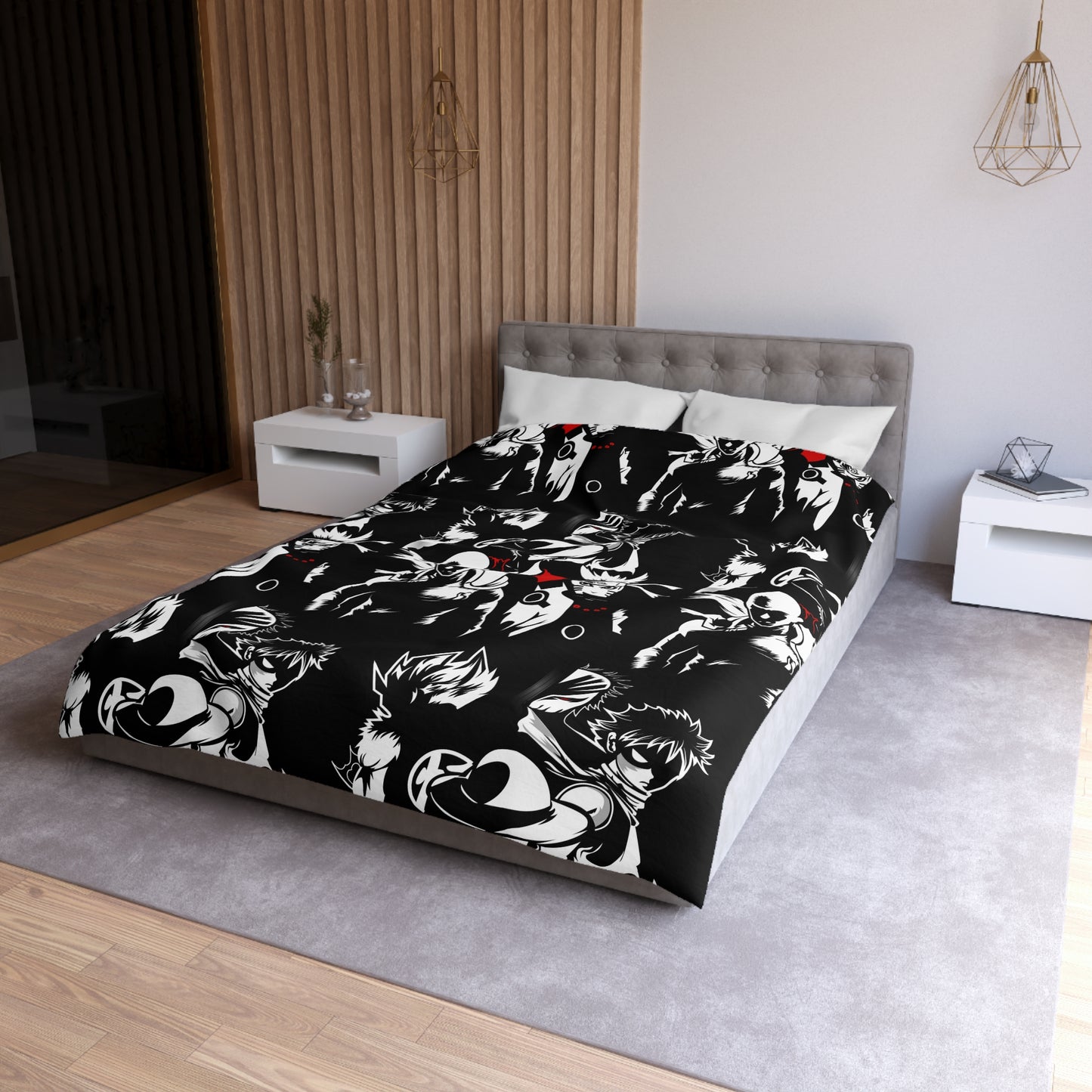 Anime-Inspired Microfiber Duvet Cover - Bold Design for Cozy Bedrooms