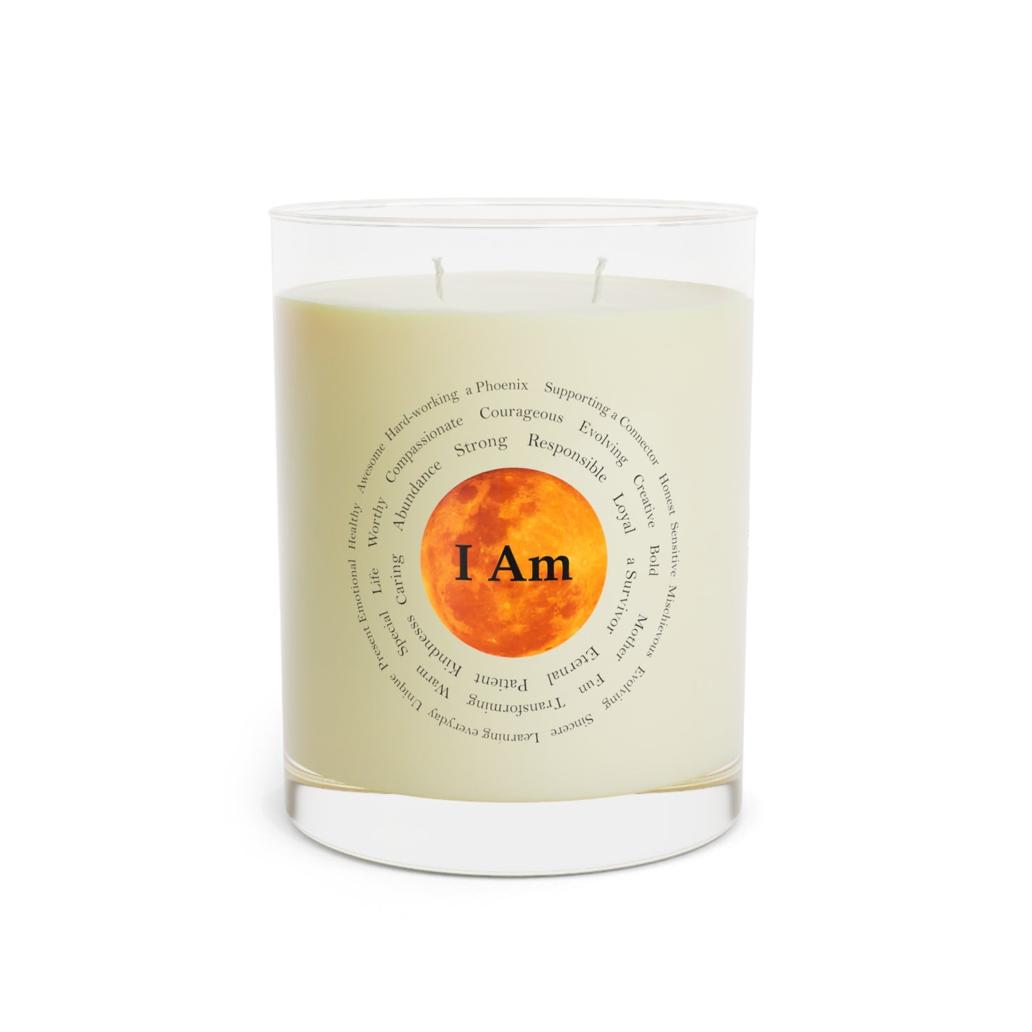Inspirational Scented Candle - "I Am" Affirmation - 11oz Full Glass