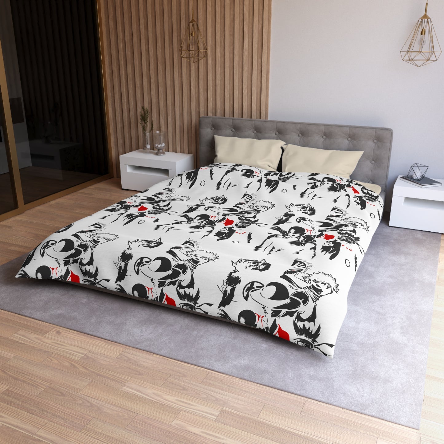 Anime-Inspired Microfiber Duvet Cover - Bold Adventure Print for Bedroom Decor