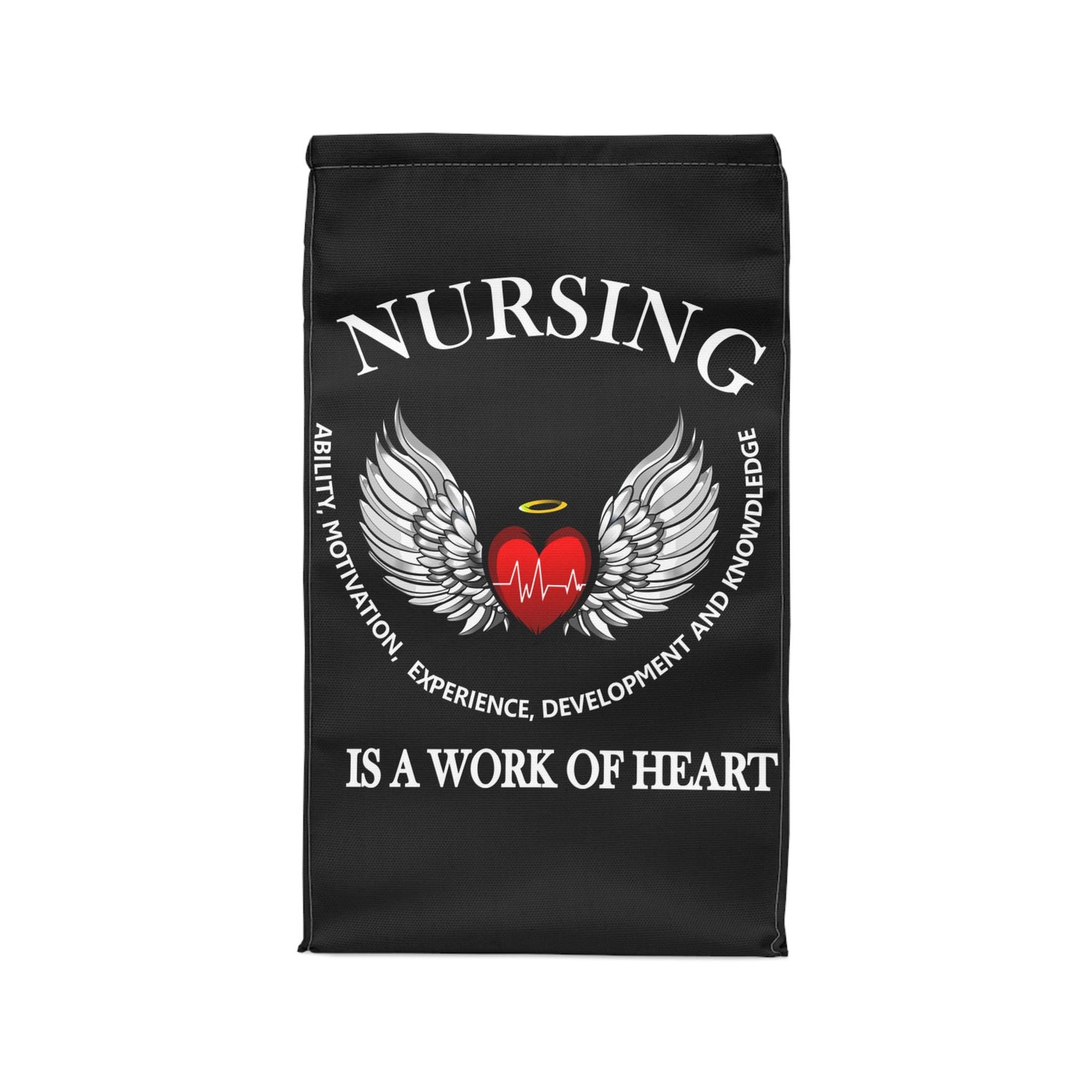 Nursing Lunch Bag - "Nursing is a Work of Heart" Insulated Tote for Healthcare Professionals
