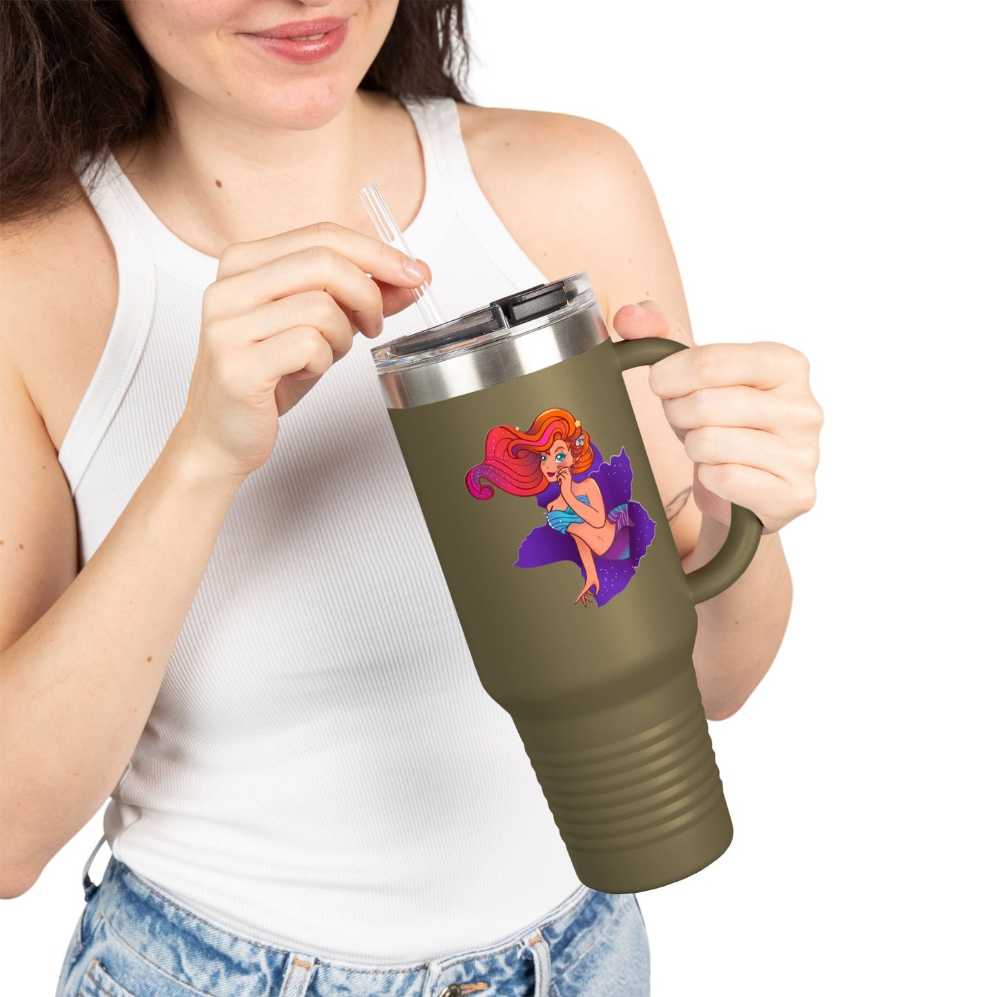 Colorful Insulated Travel Mug with Playful Design | 40oz