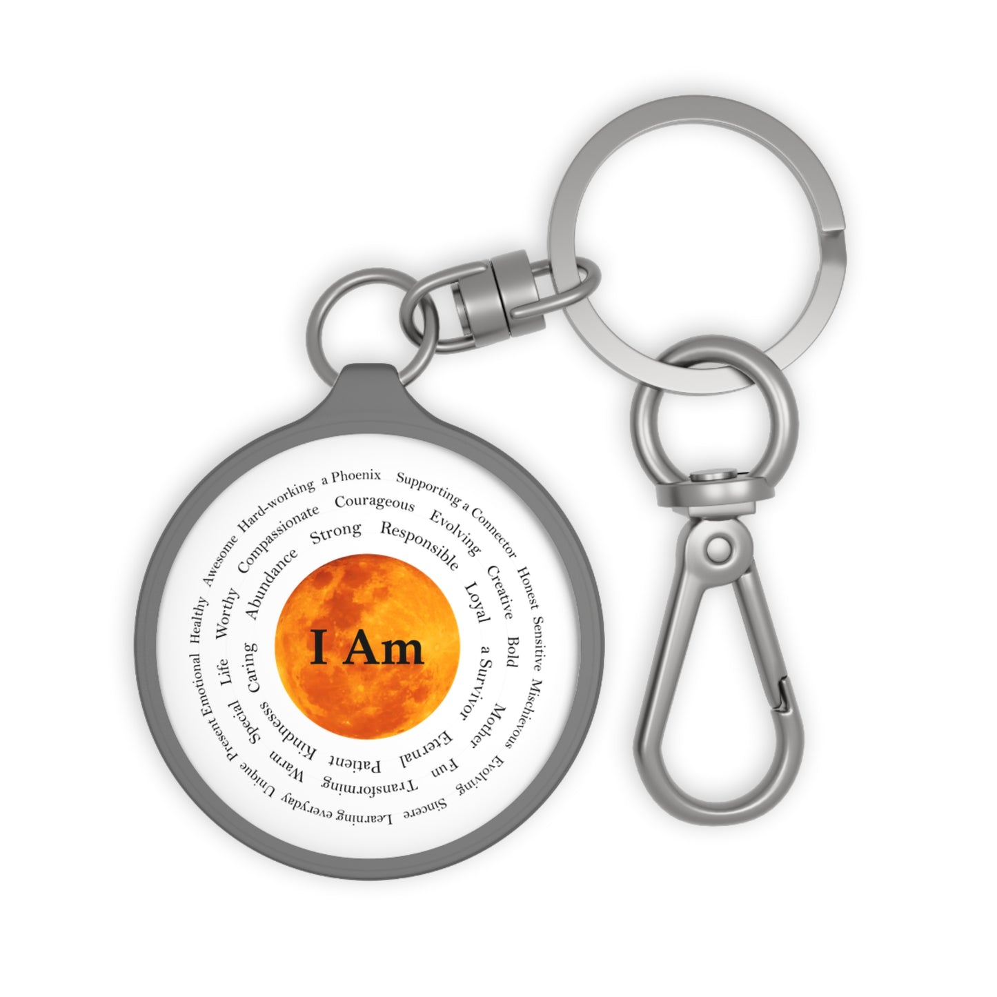 Inspirational Keyring Tag with Positive Affirmations – "I Am"