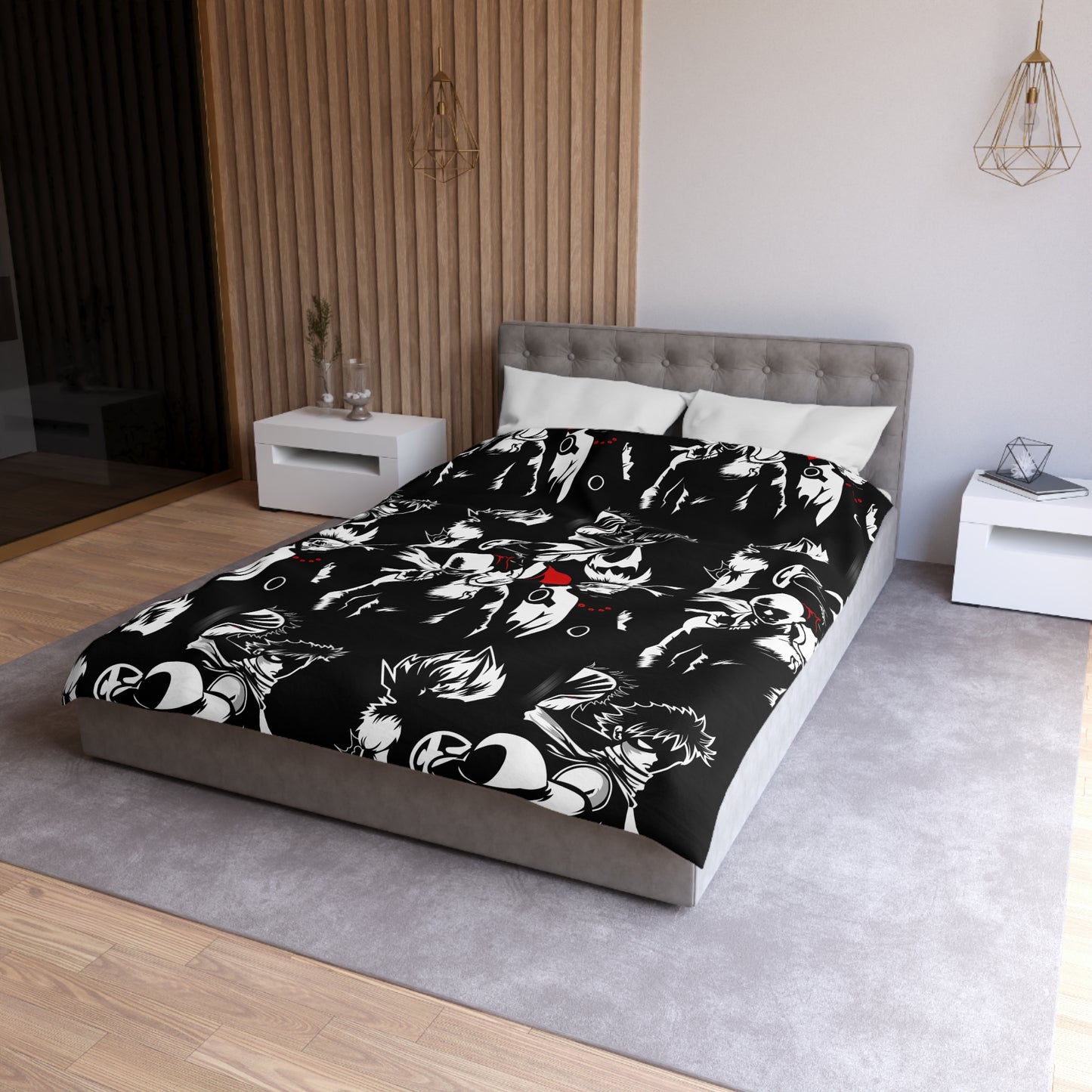 Anime-Inspired Microfiber Duvet Cover - Bold Design for Cozy Bedrooms