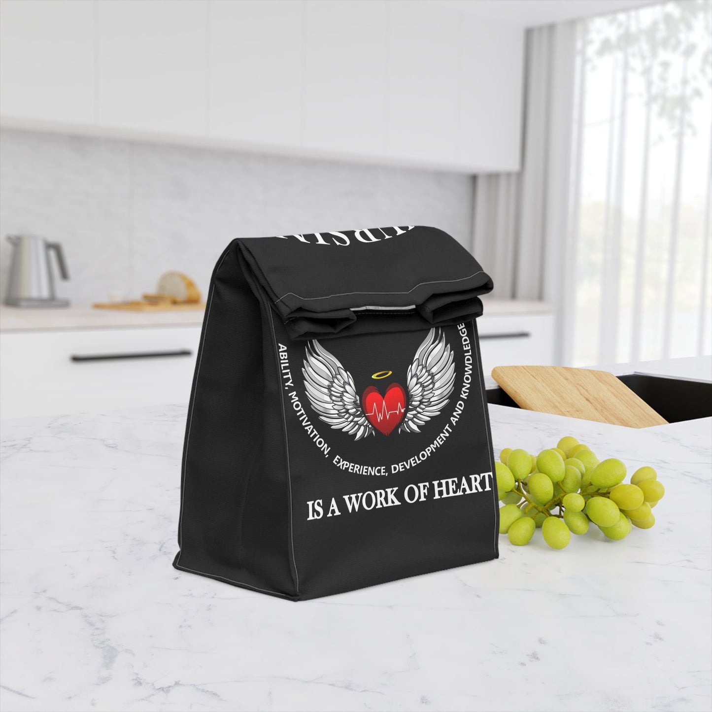 Nursing Lunch Bag - "Nursing is a Work of Heart" Insulated Tote for Healthcare Professionals