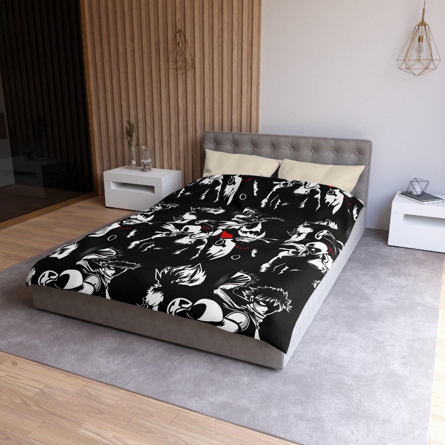 Anime-Inspired Microfiber Duvet Cover - Bold Design for Cozy Bedrooms
