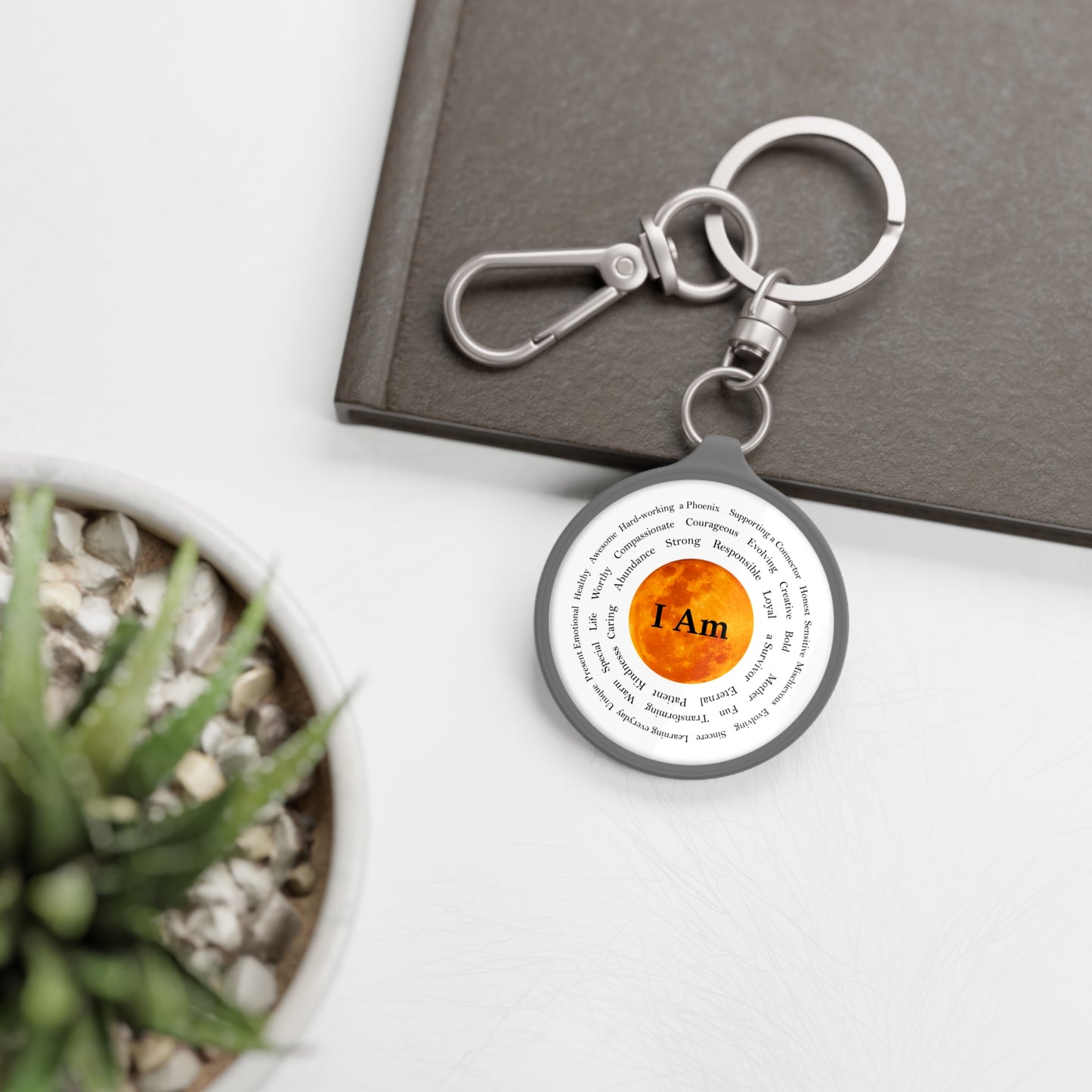 Inspirational Keyring Tag with Positive Affirmations – "I Am"