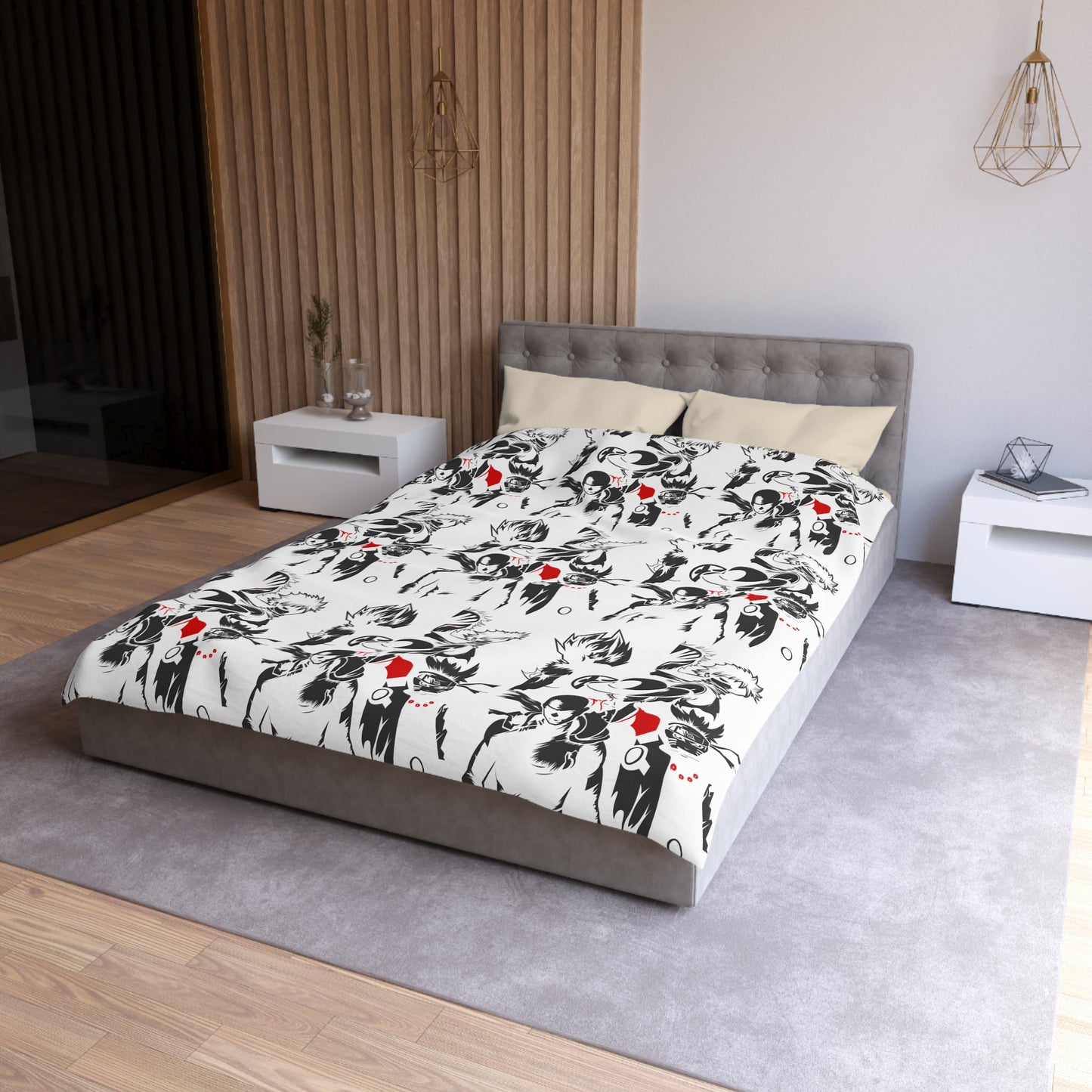 Anime-Inspired Microfiber Duvet Cover - Bold Adventure Print for Bedroom Decor