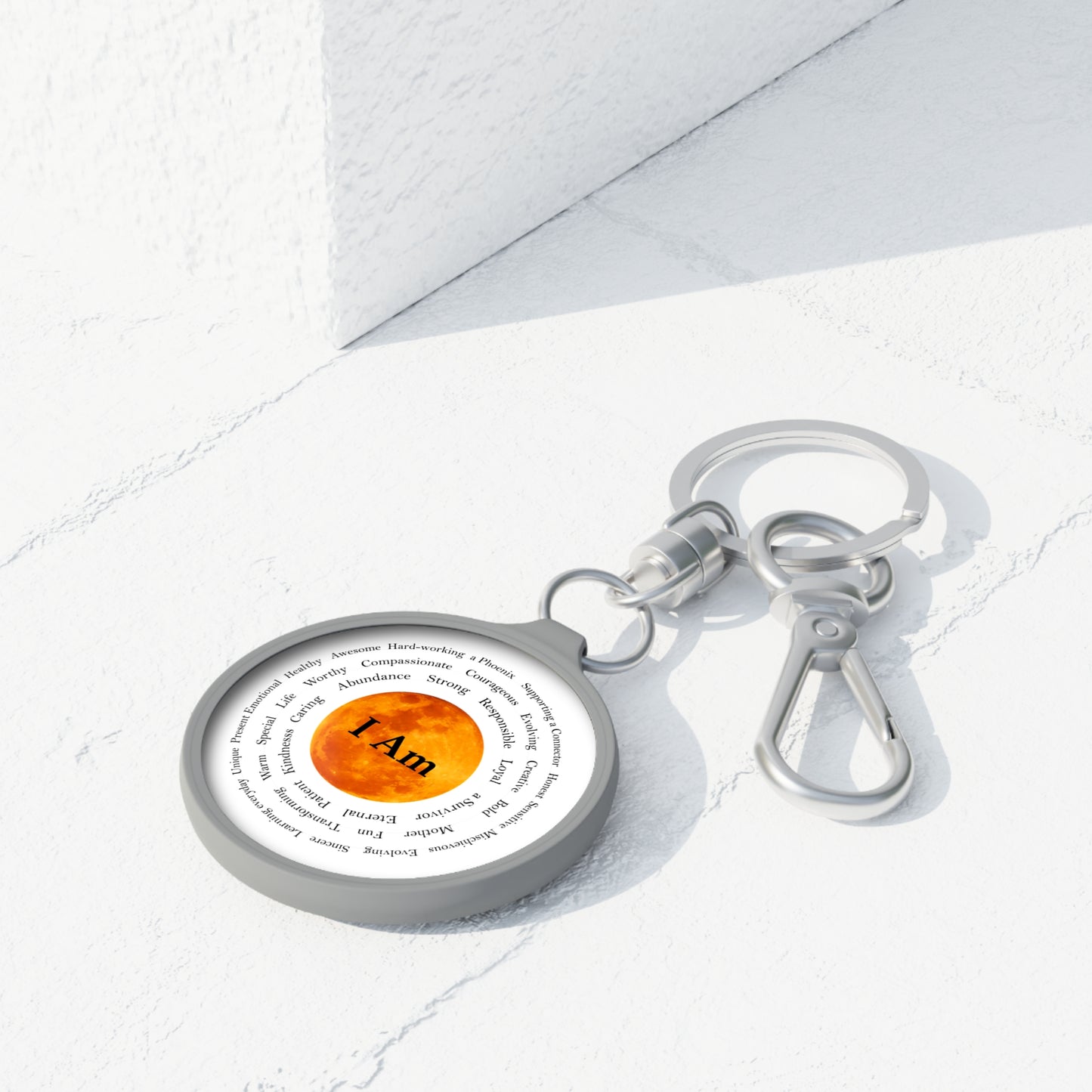 Inspirational Keyring Tag with Positive Affirmations – "I Am"