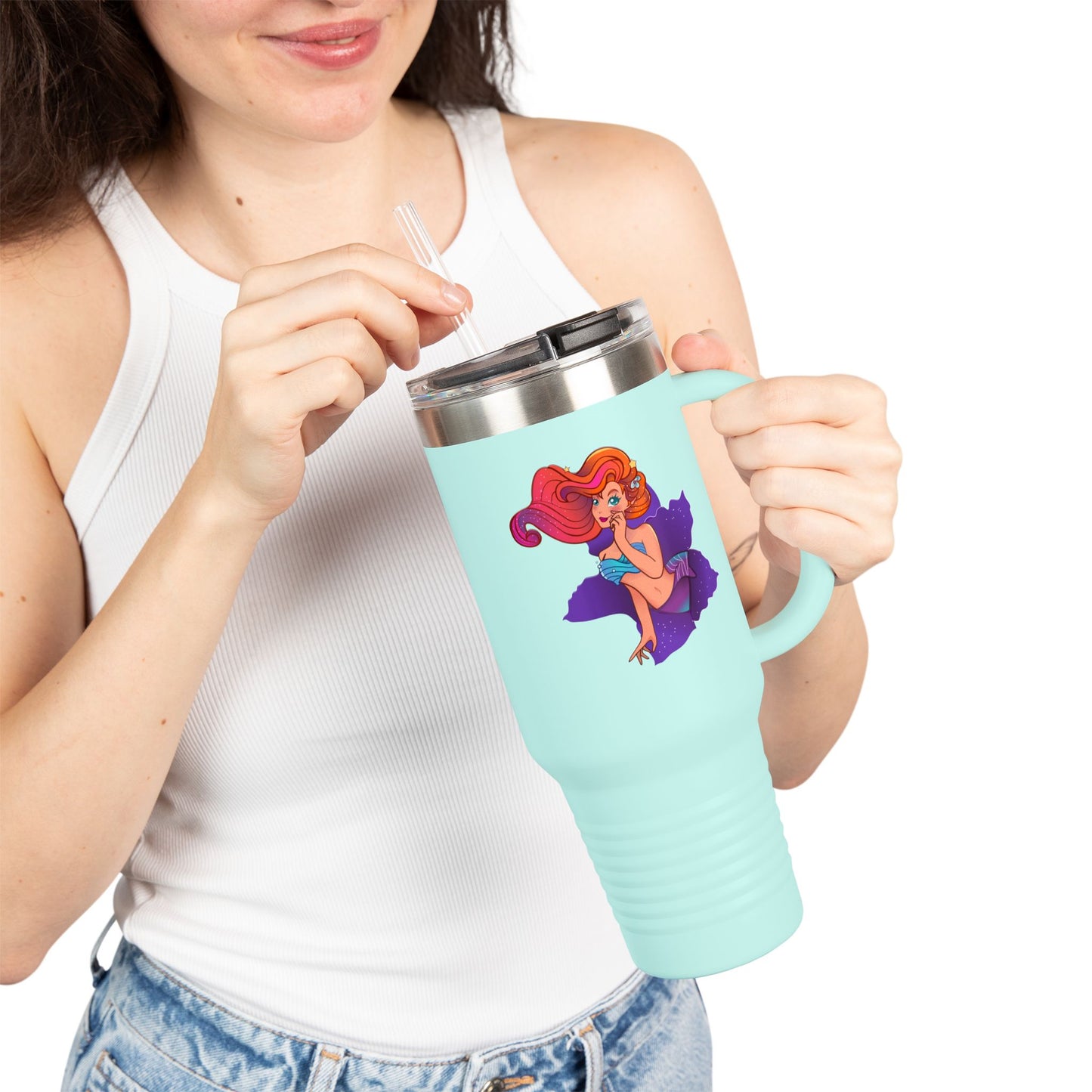 Colorful Insulated Travel Mug with Playful Design | 40oz