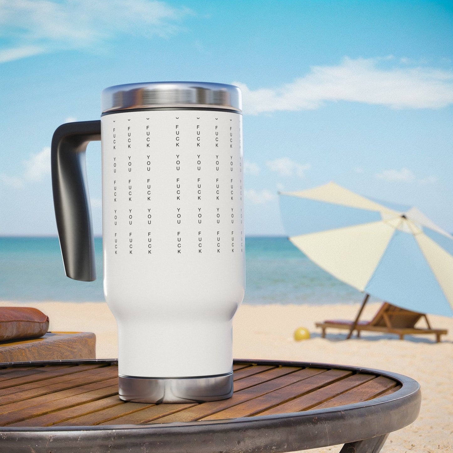 Sassy Stainless Steel Travel Mug - 14oz with Handle, Perfect for Coffee Lovers