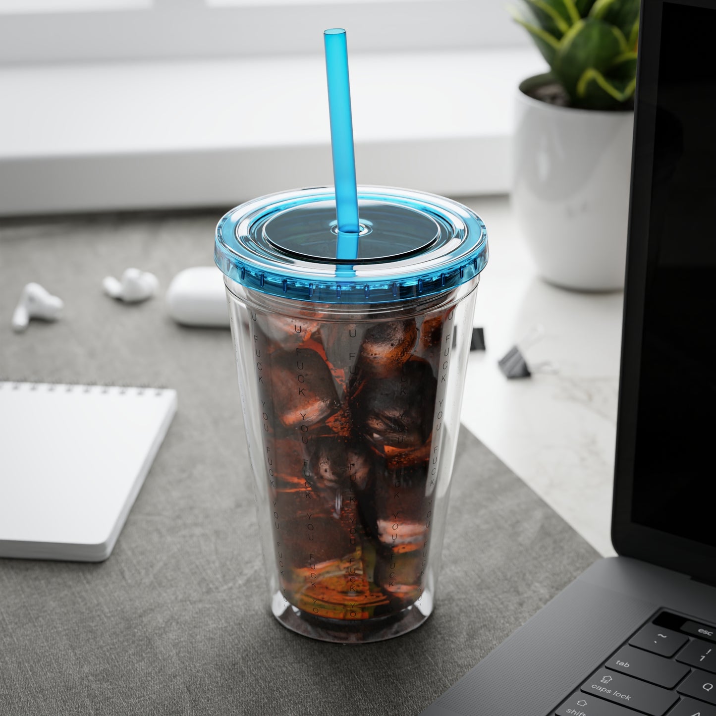 Funny Insult Tumbler with Straw - 16oz Reusable Travel Cup