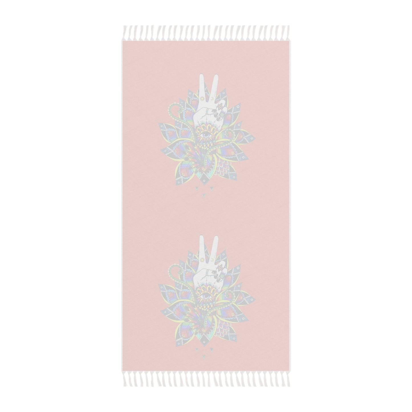 Boho Beach Towel with Vibrant  Lotus Floral Design