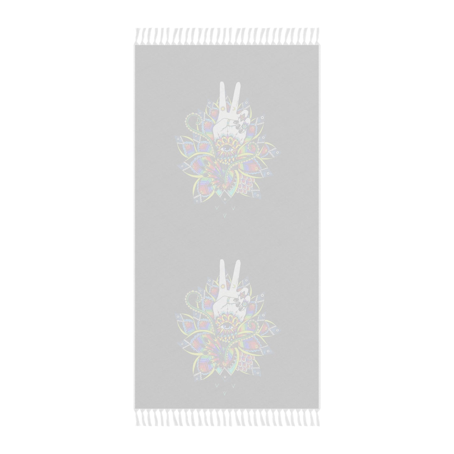 Boho Beach Towel with Vibrant  Lotus Floral Design