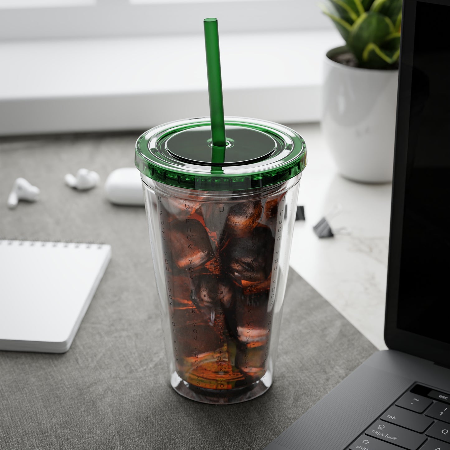 Funny Insult Tumbler with Straw - 16oz Reusable Travel Cup