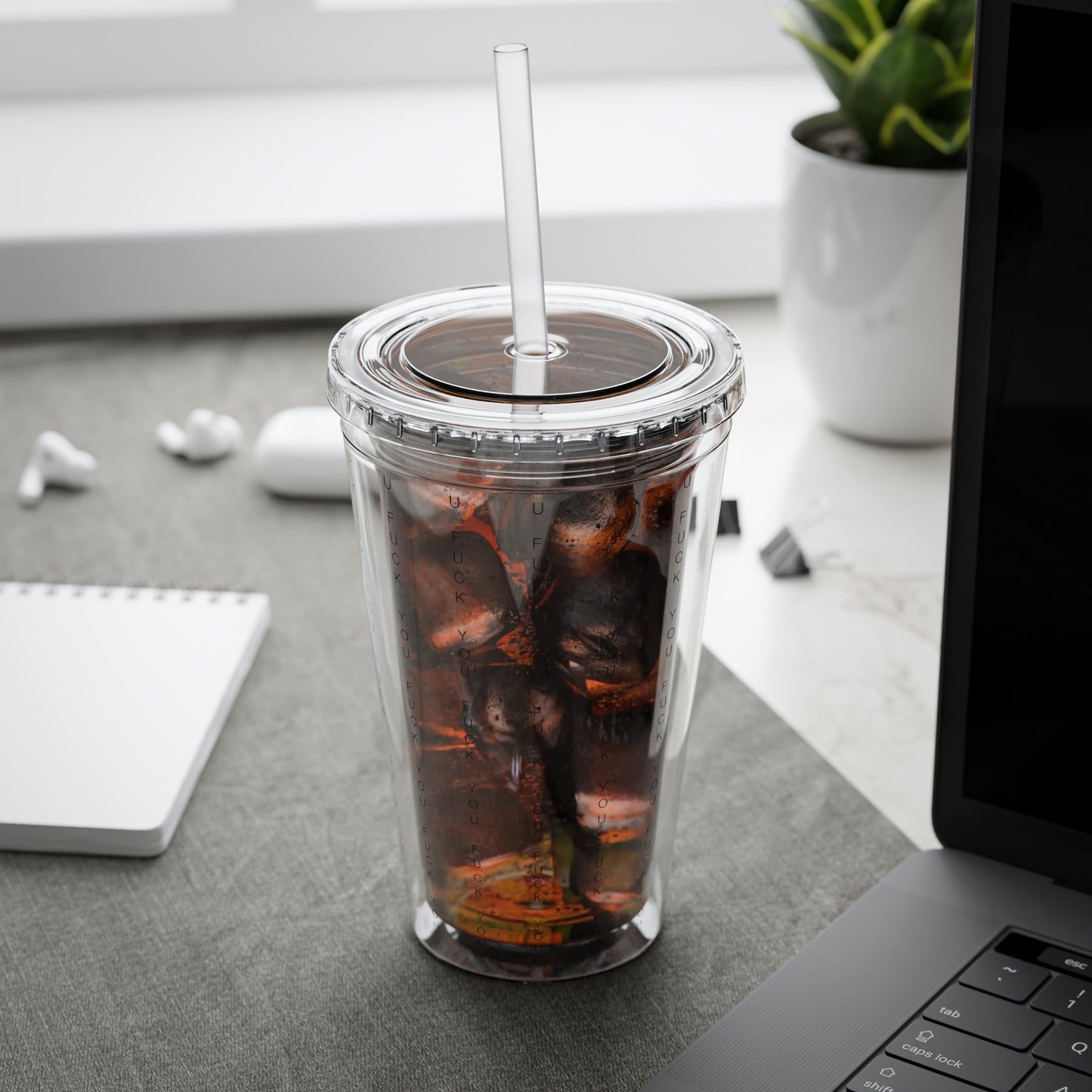 Funny Insult Tumbler with Straw - 16oz Reusable Travel Cup