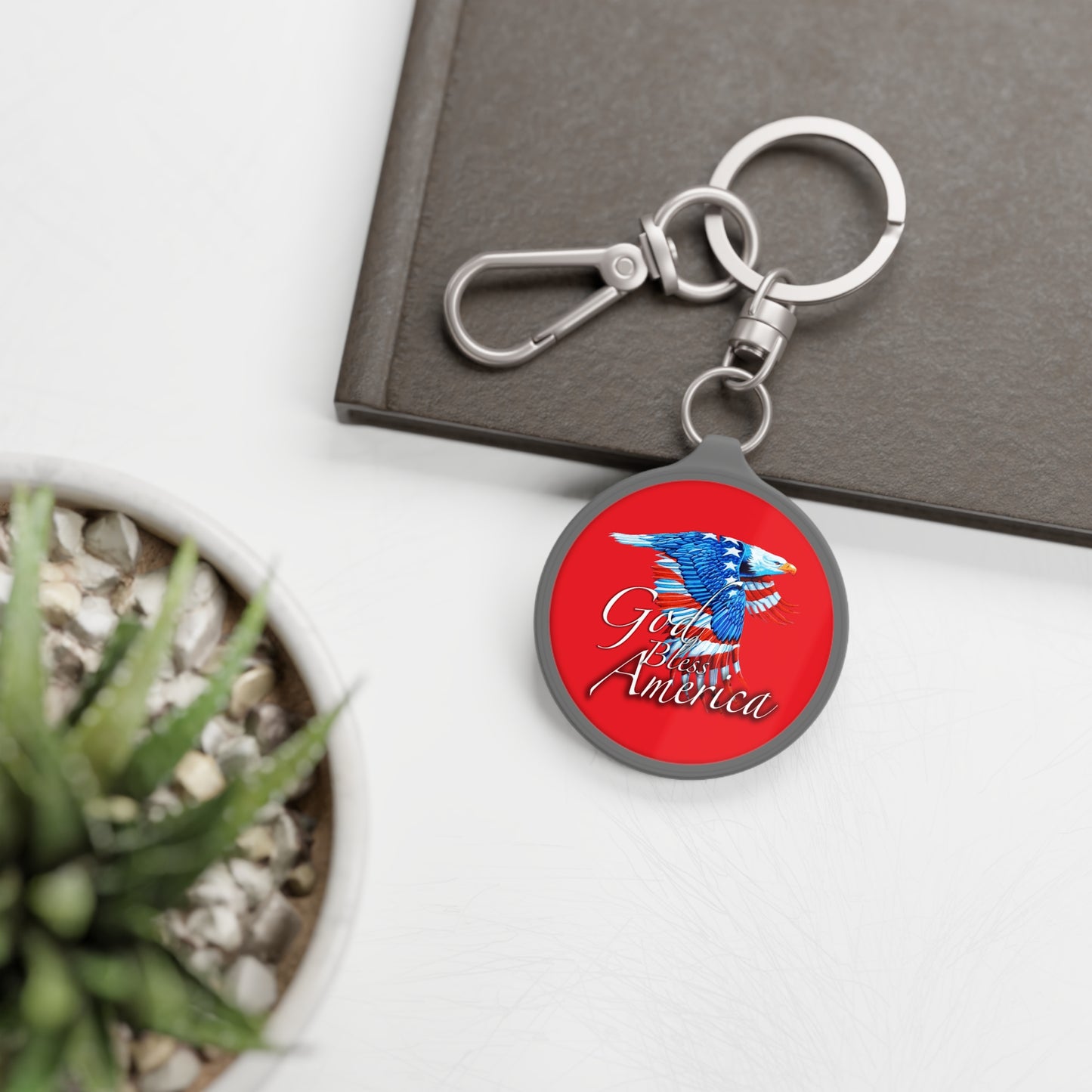 Copy of Keyring Tag - American Eagle Flag Design