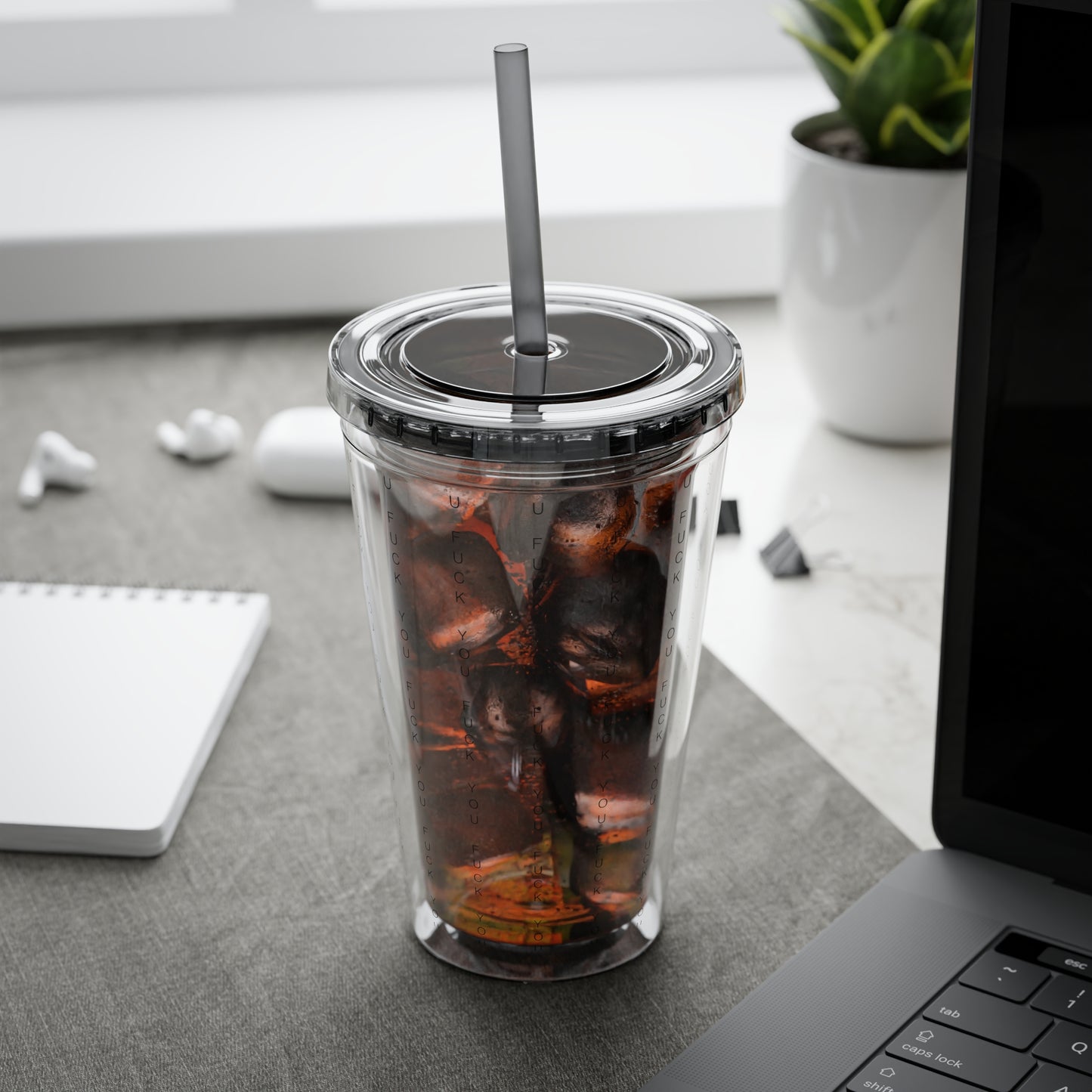 Funny Insult Tumbler with Straw - 16oz Reusable Travel Cup