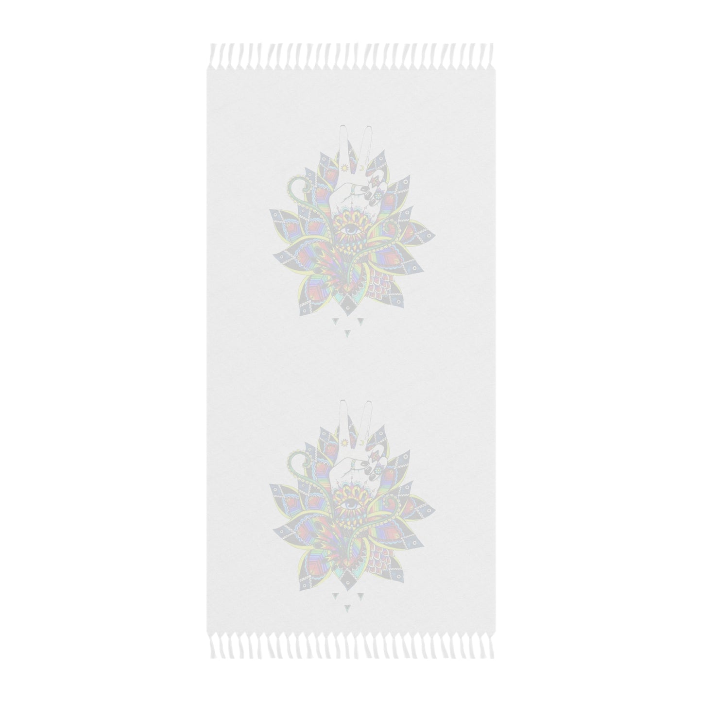 Boho Beach Towel with Vibrant  Lotus Floral Design