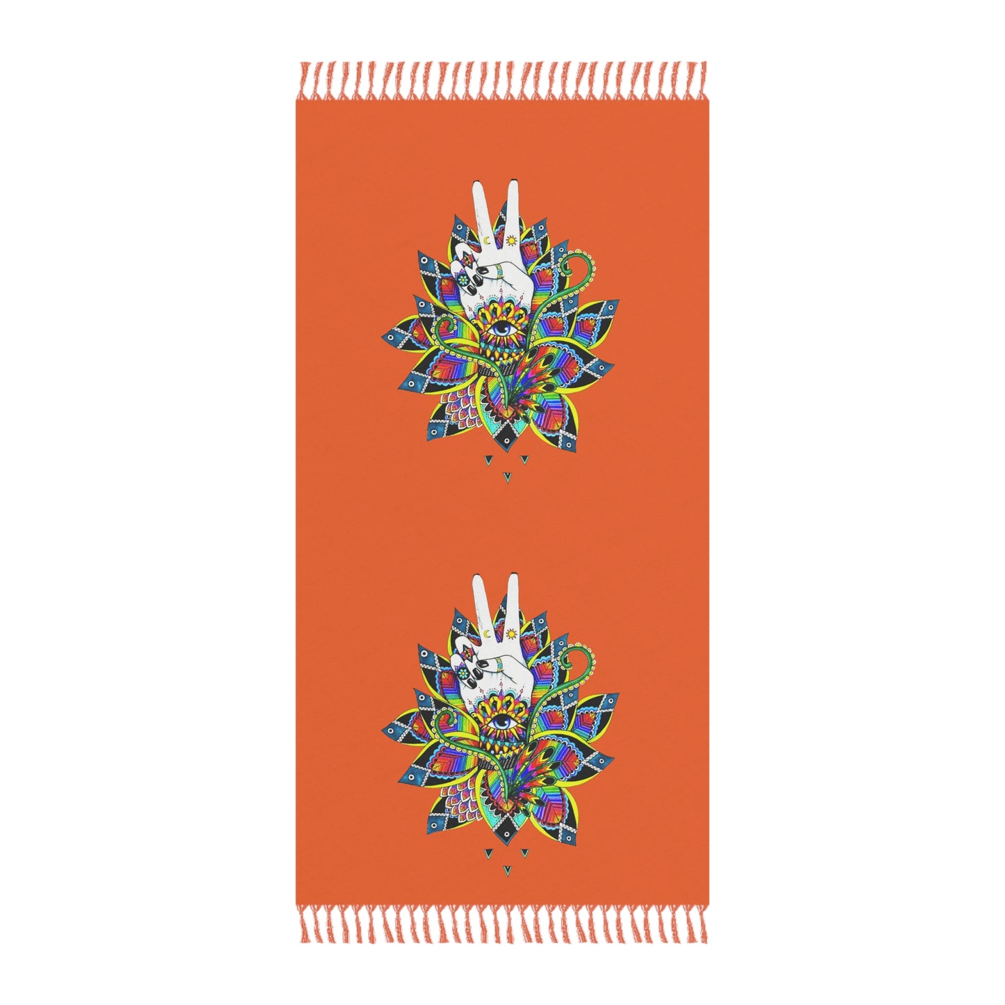 Boho Beach Towel with Vibrant  Lotus Floral Design