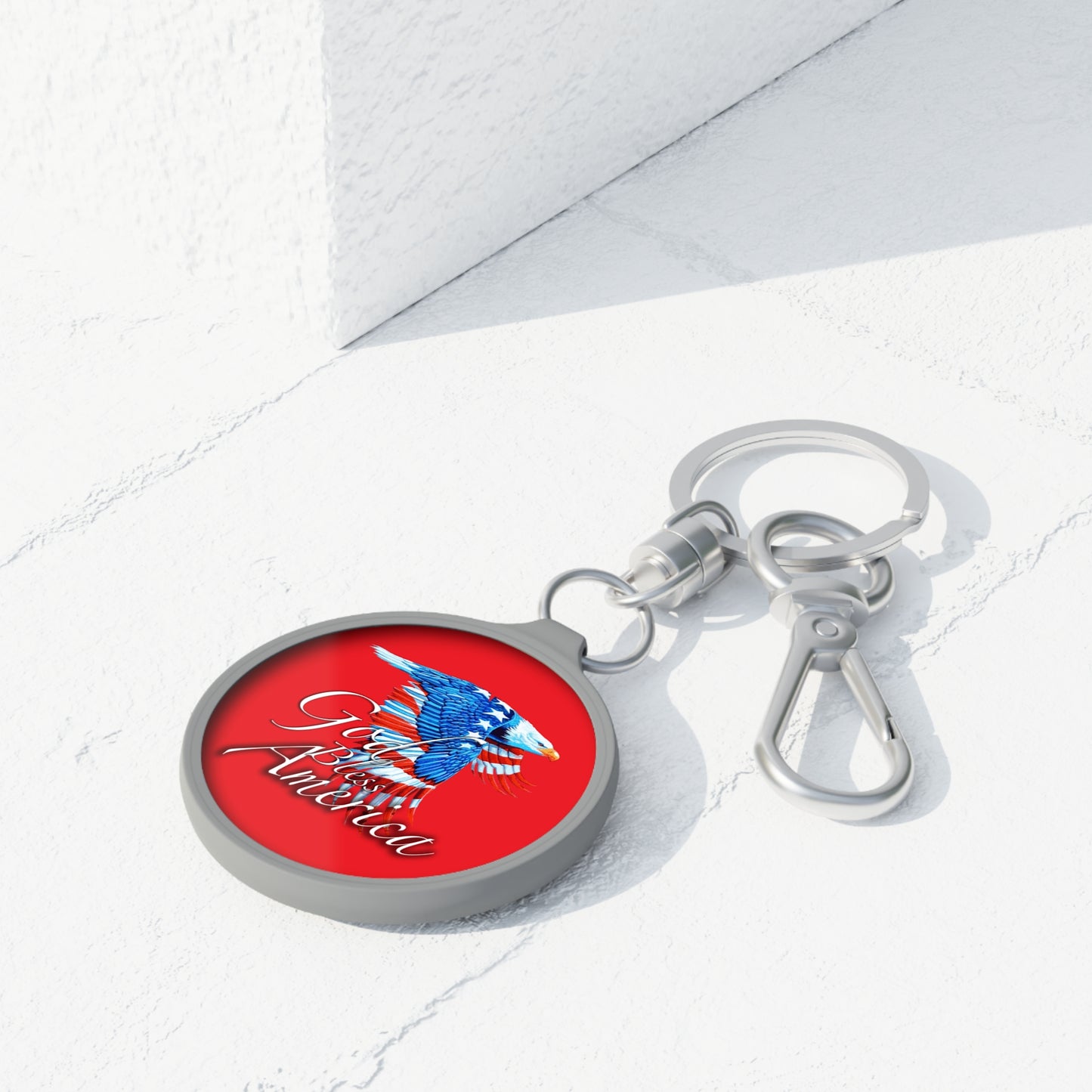 Copy of Keyring Tag - American Eagle Flag Design