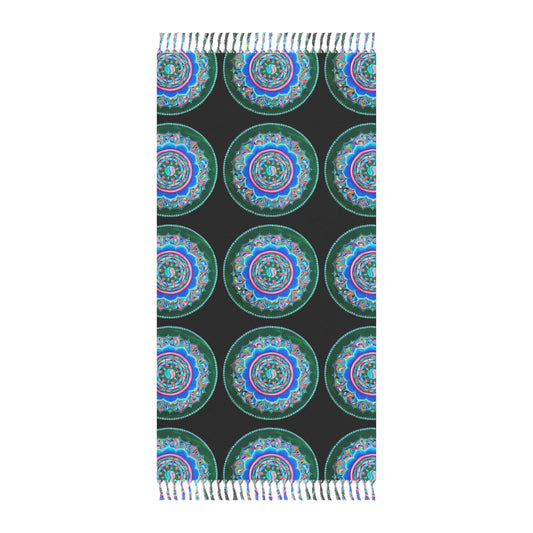 Copy of Boho Beach Towel with Vibrant  Lotus Floral Design