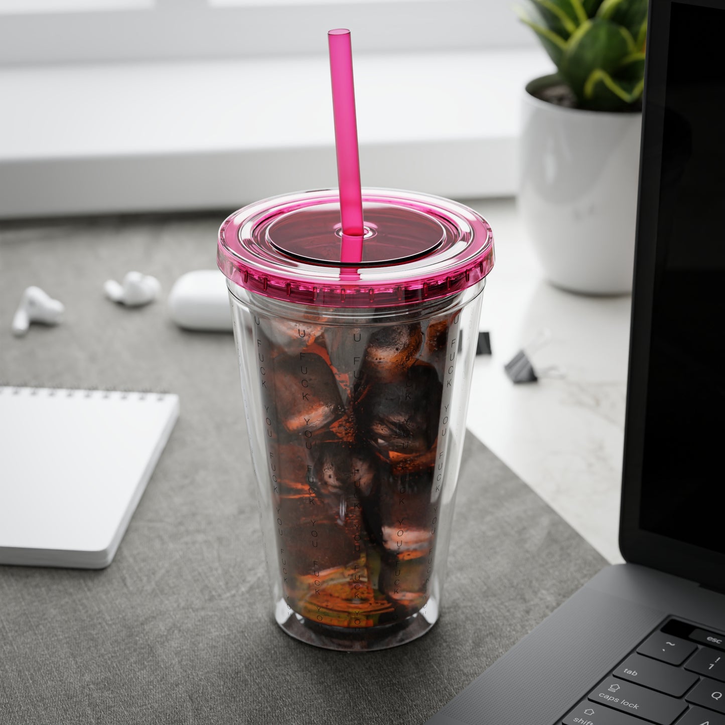 Funny Insult Tumbler with Straw - 16oz Reusable Travel Cup