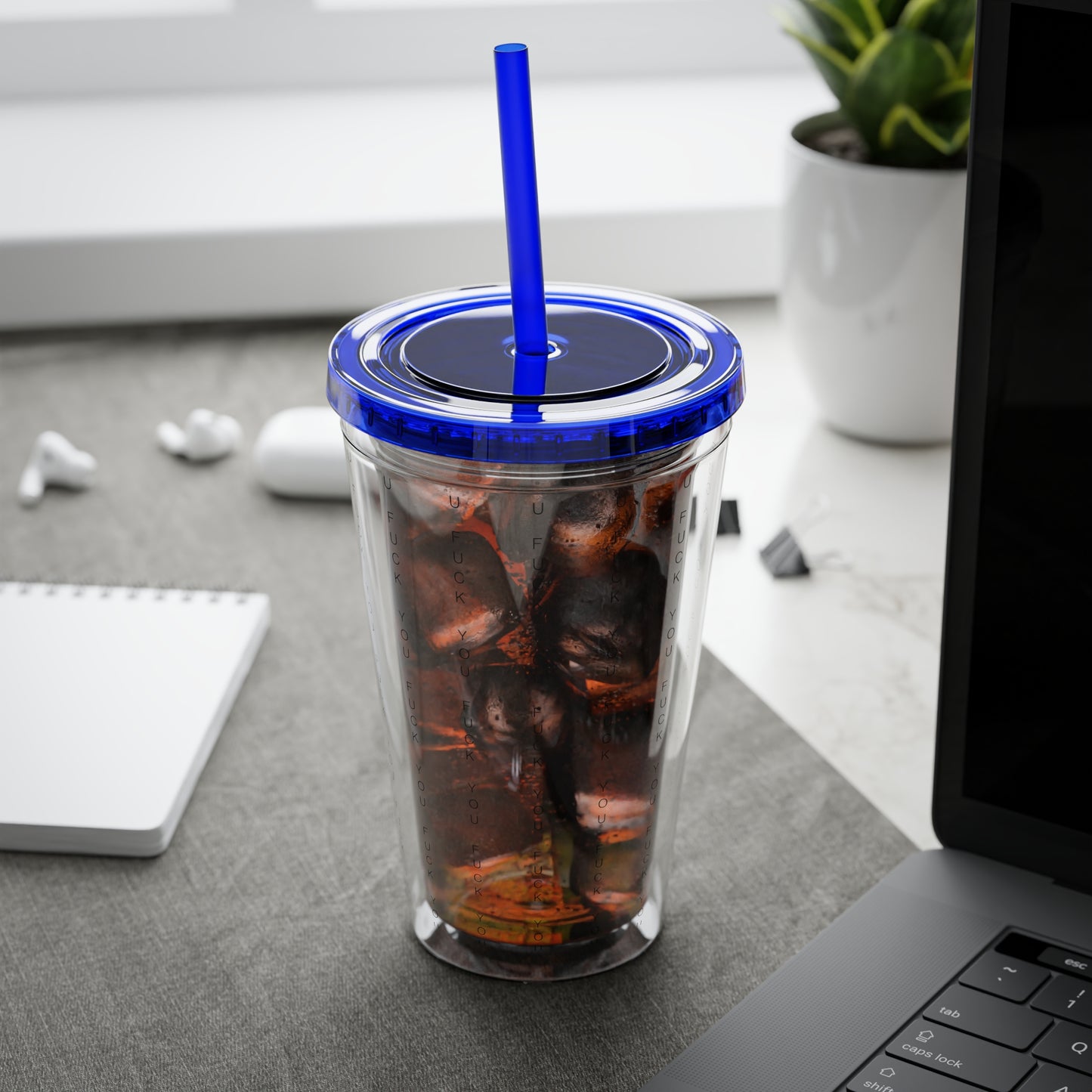 Funny Insult Tumbler with Straw - 16oz Reusable Travel Cup